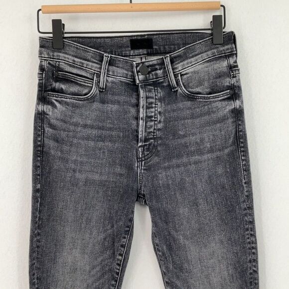 Mother Black Button Fly The Stunner Ankle Fray Jeans Friday The 13th Size 25 - Picture 8 of 13